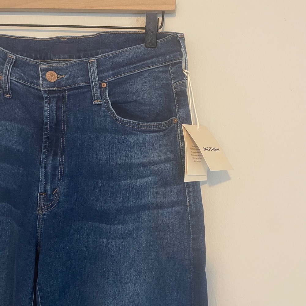 MOTHER Blue Wide Leg Flare Jeans - Picture 4 of 9